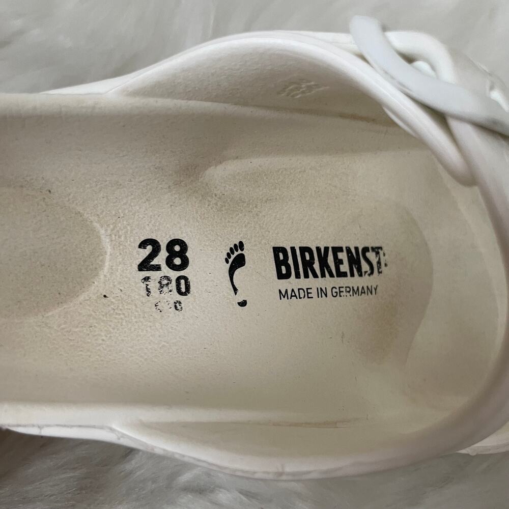Birkenstock Sandals Kids 10-10.5 White Arizona Slides Flat Buckle Beachy Light - Picture 12 of 13